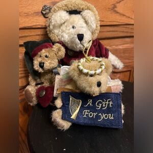 Vintage 3 Boyds Bears plush Christmas Santa angel collectors holiday decor